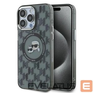Kitas telefono priedas Karl Lagerfeld  Karl Lagerfeld IML Monogram Karl & Choupette Head MagSafe Case for iPhone 15 Pro Max - Black 