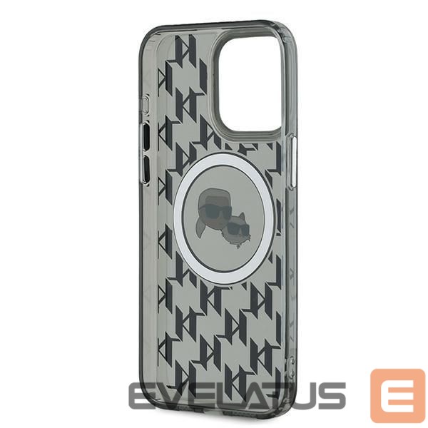 Kitas telefono priedas Karl Lagerfeld Karl Lagerfeld IML Monogram Karl & Choupette Head MagSafe Case for iPhone 15 Pro Max - Black