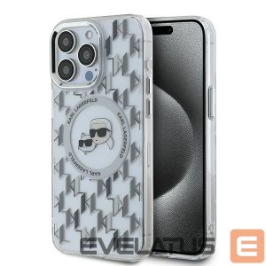 Kitas telefono priedas Karl Lagerfeld  Karl Lagerfeld IML Monogram Karl & Choupette Head MagSafe Case for iPhone 15 Pro Max - Clear 