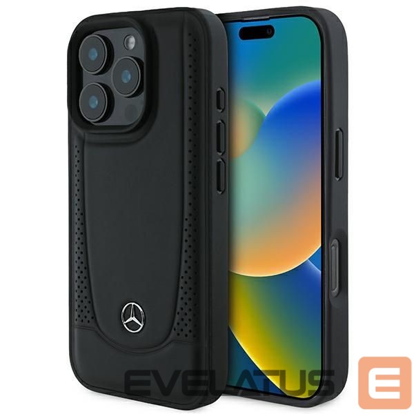Kitas telefono priedas Mercedes-Benz Mercedes Leather Urban Case for iPhone 16 Pro Max - Black