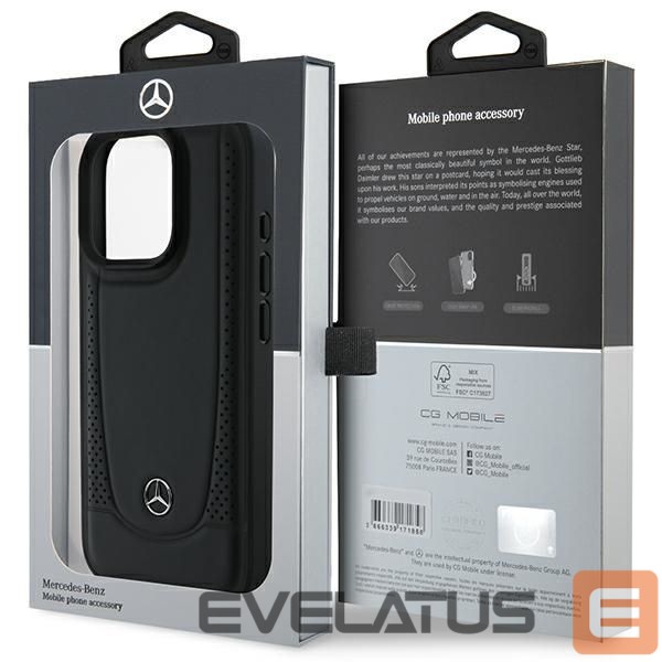 Kitas telefono priedas Mercedes-Benz Mercedes Leather Urban Case for iPhone 16 Pro Max - Black