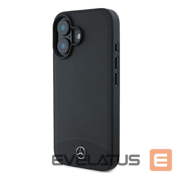 Kitas telefono priedas Mercedes-Benz Mercedes Textured And Plain Leather MagSafe case for iPhone 16 - black
