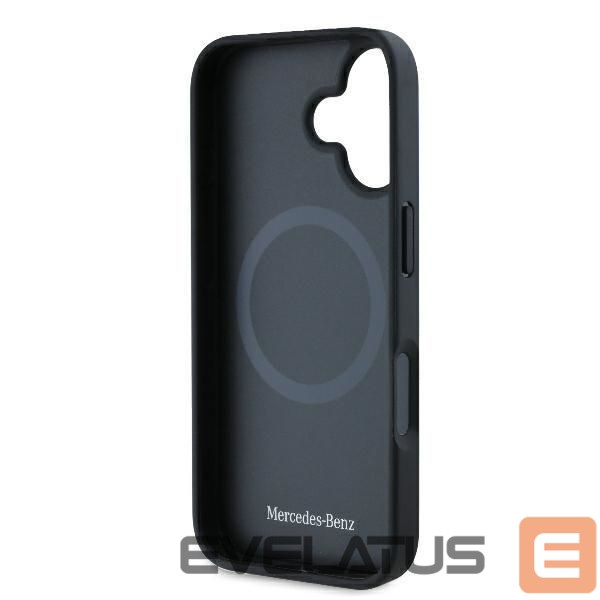 Kitas telefono priedas Mercedes-Benz Mercedes Textured And Plain Leather MagSafe case for iPhone 16 - black