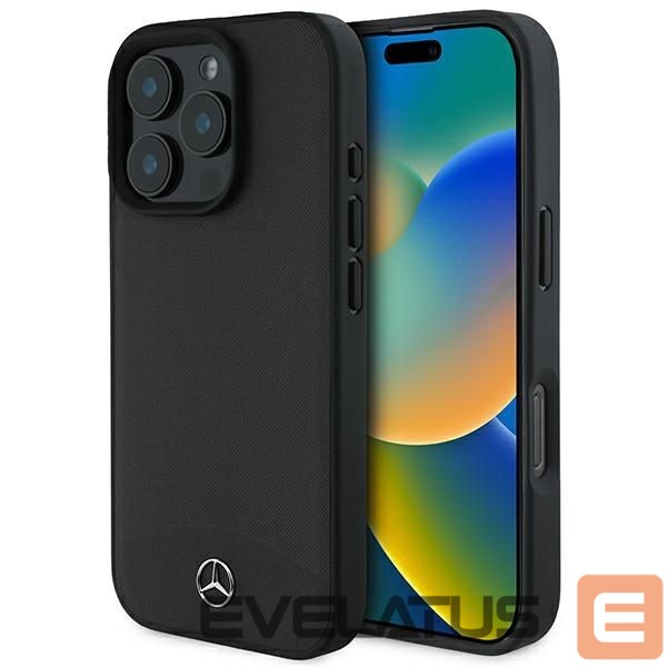 Kitas telefono priedas Mercedes-Benz Mercedes Textured And Plain Leather MagSafe case for iPhone 16 Pro Max - black