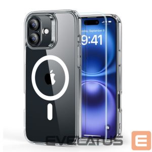 Kitas telefono priedas ESR  ESR Classic Hybrid Halolock MagSafe Case + Tempered Glass for iPhone 16 - Clear 