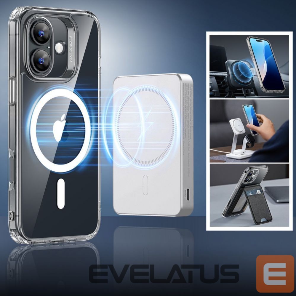 Kitas telefono priedas ESR ESR Classic Hybrid Halolock MagSafe Case + Tempered Glass for iPhone 16 - Clear