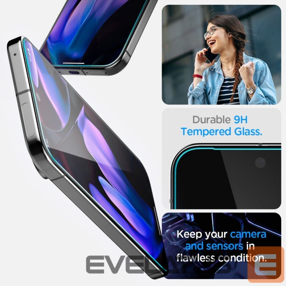 Kitas telefono priedas Spigen Spigen Glas.tR EZ Fit Tempered Glass with Applicator for Google Pixel 9 Pro XL (2 pcs.)