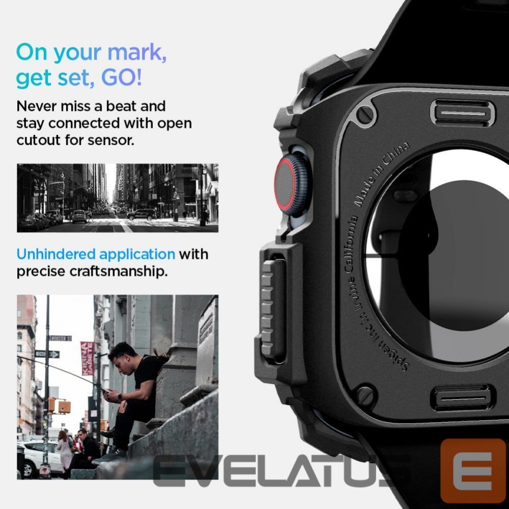 Kitas telefono priedas Spigen Spigen Rugged Armor Case for Apple Watch 10 (42mm) - Black