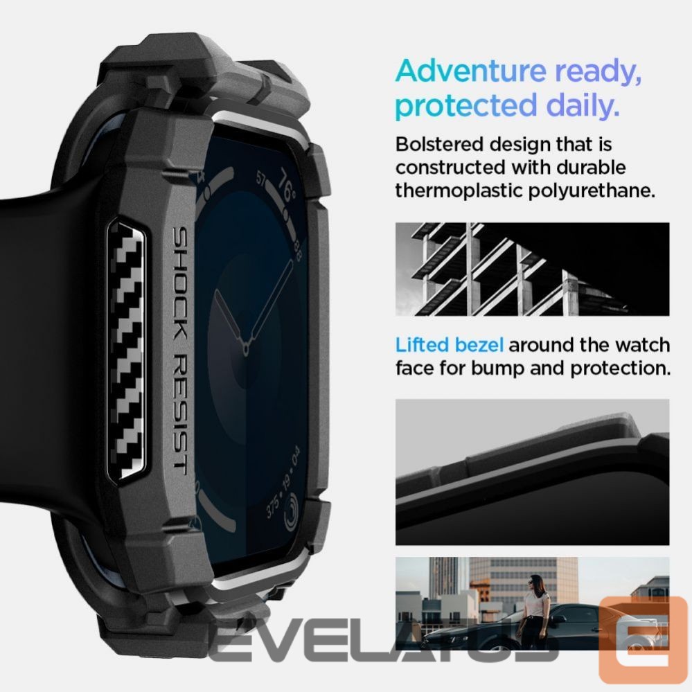 Kitas telefono priedas Spigen Spigen Rugged Armor Case for Apple Watch 10 (42mm) - Black