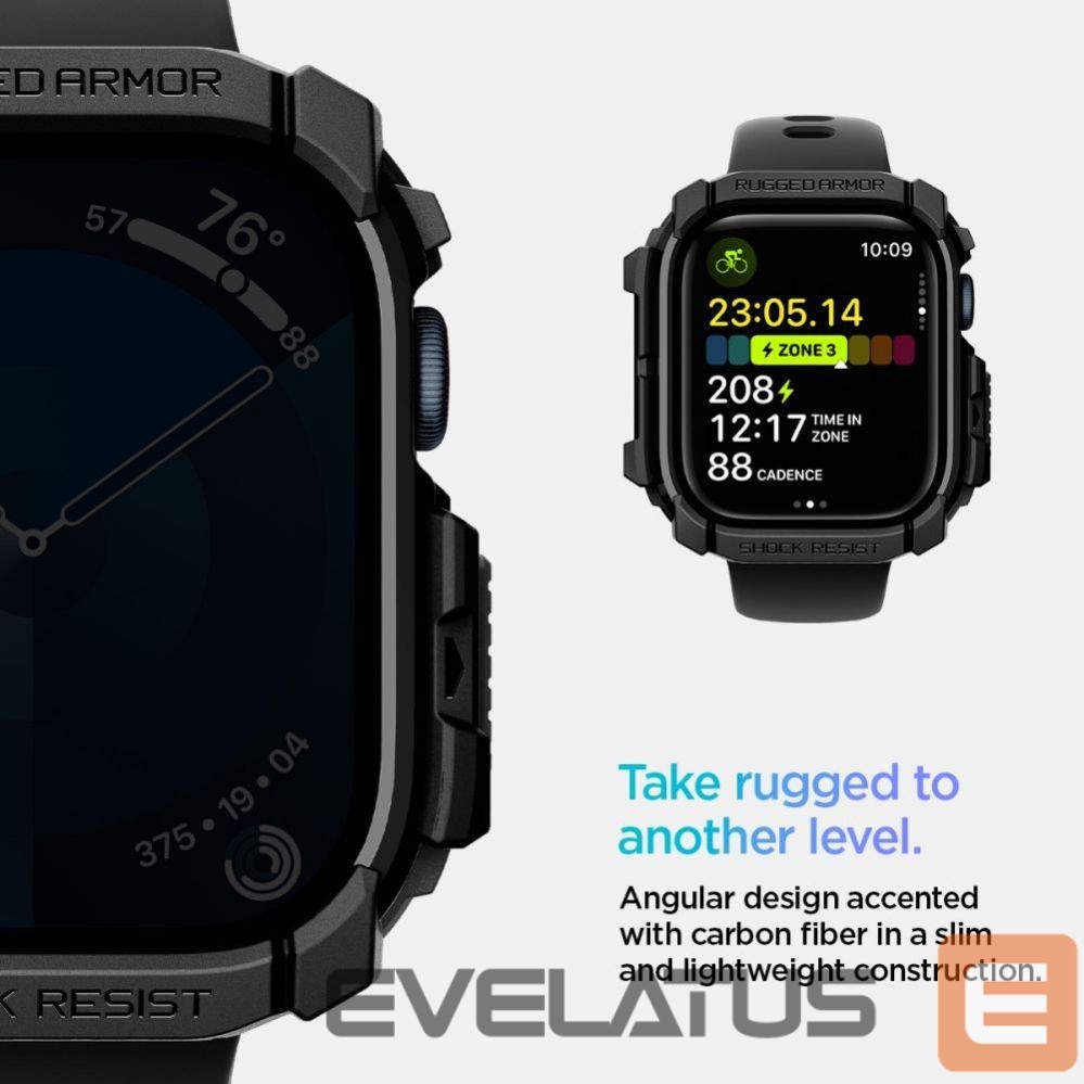 Kitas telefono priedas Spigen Spigen Rugged Armor Case for Apple Watch 10 (42mm) - Black