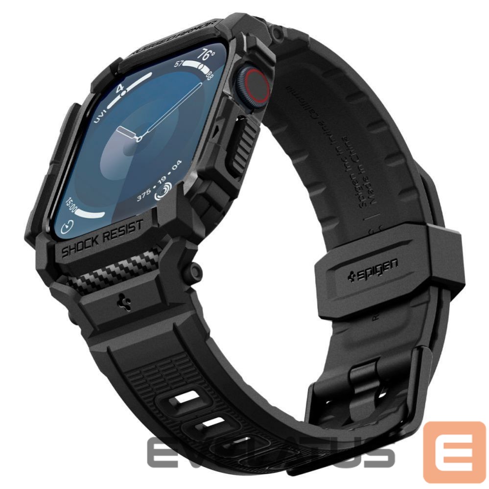 Kitas telefono priedas Spigen Spigen Rugged Armor Pro Apple Watch 10 (42mm) Strap Case - Black
