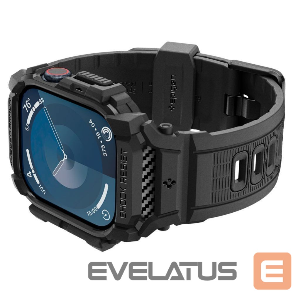 Kitas telefono priedas Spigen Spigen Rugged Armor Pro Apple Watch 10 (42mm) Strap Case - Black