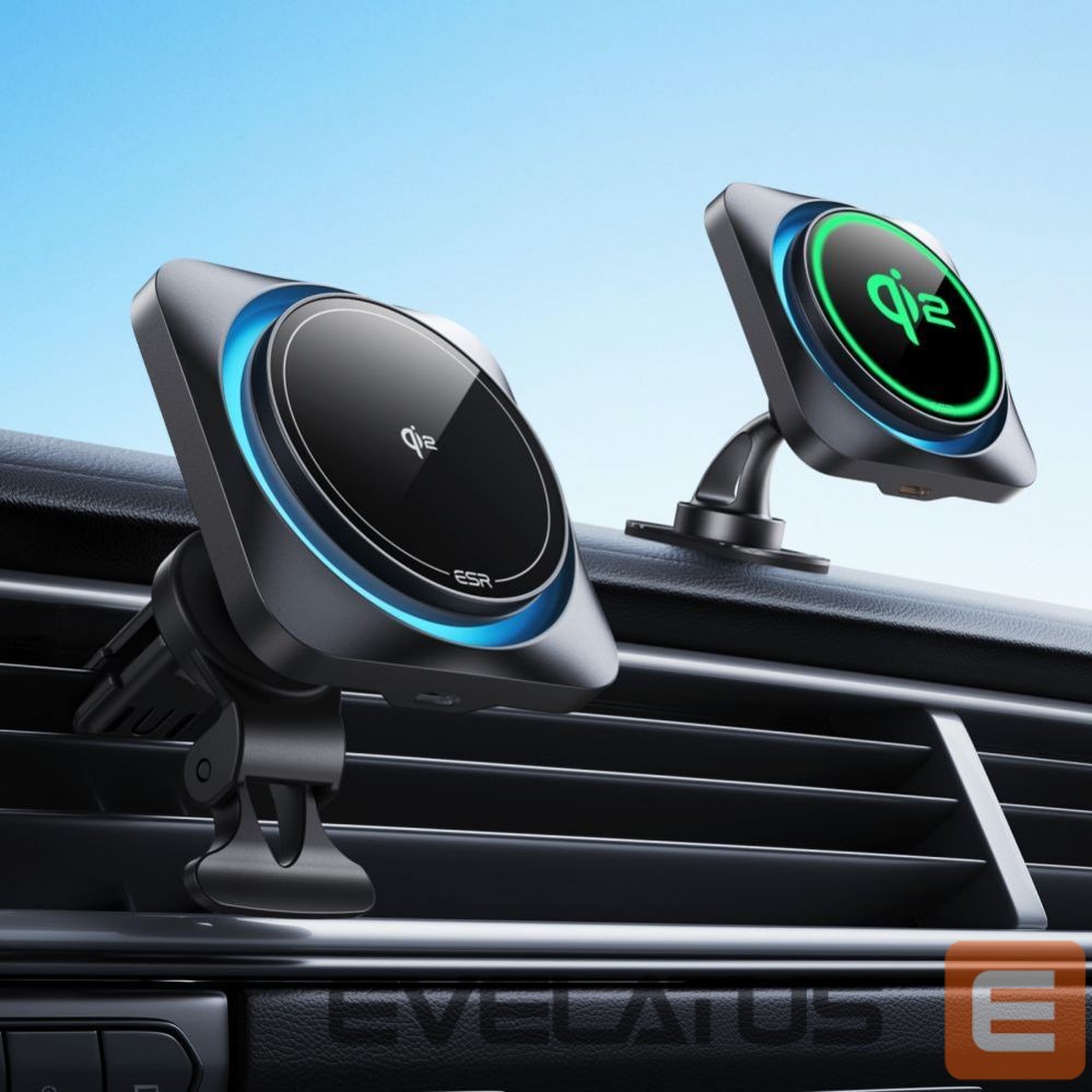Kitas telefono priedas ESR ESR Halolock CryoBoost MagSafe Inductive Charger Holder for Dashboard and Air Vent with Qi 2 15W - Black