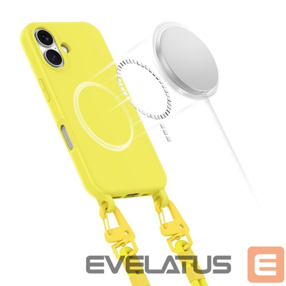 Kitas telefono priedas Tech-Protect Tech-Protect MagNecklace MagSafe Case with Lanyard for iPhone 16 - Yellow