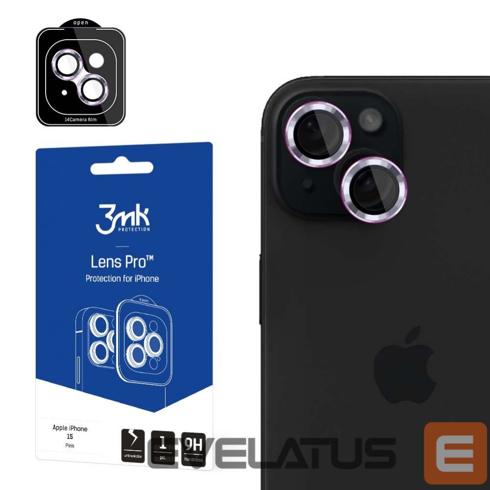 Kitas telefono priedas 3MK Camera cover 3mk Lens Protection Pro Pink for iPhone 15