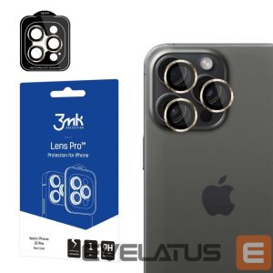 Kitas telefono priedas 3MK  3mk Lens Protection Pro Camera Cover with Gold Frame for iPhone 15 Pro 