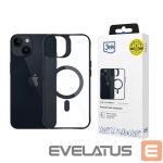 Kitas telefono priedas 3MK  3mk Satin Armor MagCase with MagSafe for iPhone 13 / 14 - Transparent with Black Frame 