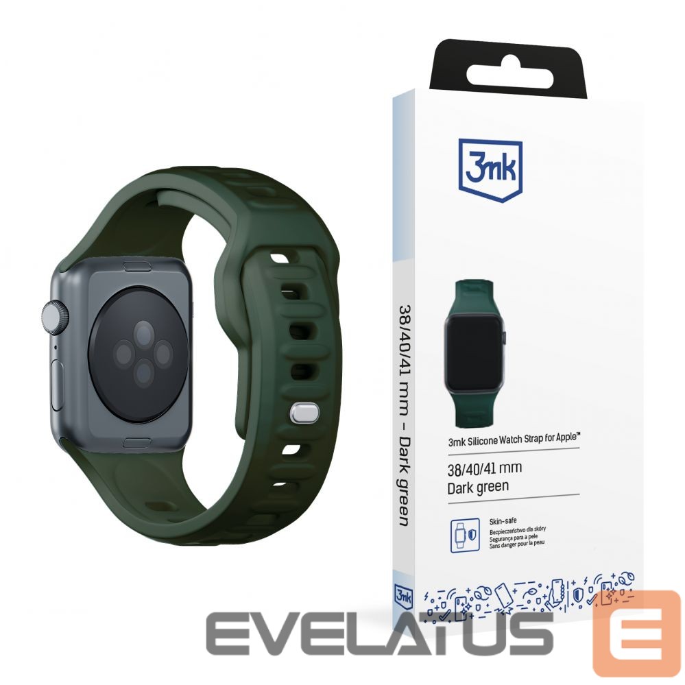 Kitas telefono priedas 3MK 3mk Silicone Watch Strap for Apple Watch 38 / 40 / 41 mm - green