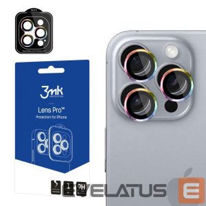 Kitas telefono priedas 3MK  3mk Lens Protection Pro Camera Cover with Iridescent Frame for iPhone 16 Pro /16 Pro Max 