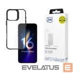 Kitas telefono priedas 3MK  3mk Satin Armor Case+ for iPhone 16 Pro - Transparent with Black Frame 