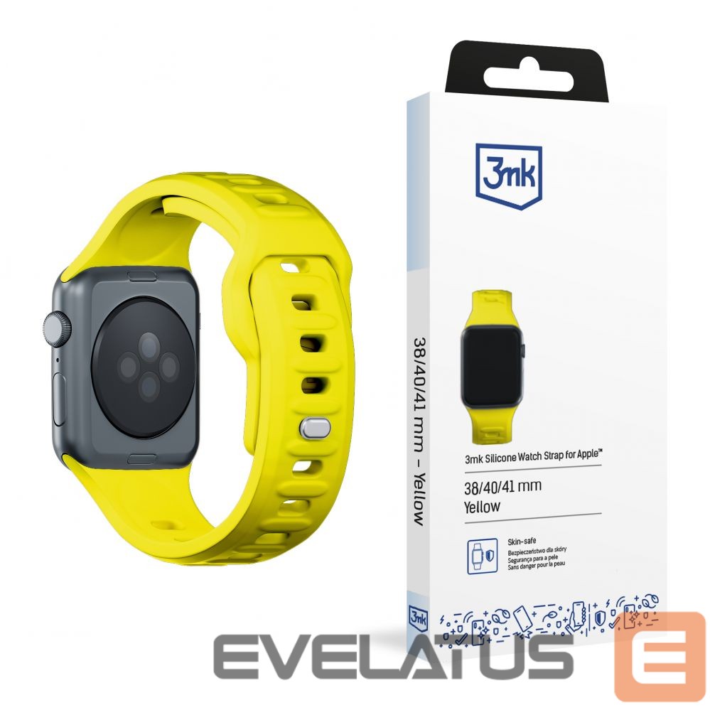 Kitas telefono priedas 3MK 3mk Silicone Watch Strap for Apple Watch 38 / 40 / 41 mm - yellow