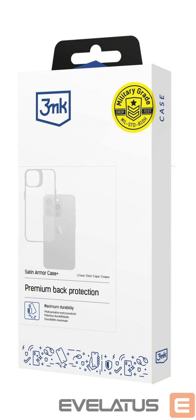 Kitas telefono priedas 3MK 3mk Satin Armor Case+ for Samsung Galaxy A35 5G - transparent with black frame