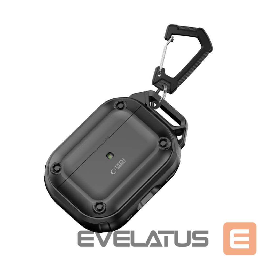 Kitas telefono priedas Tech-Protect Tech-Protect Rough Hook Case with Carabiner for Apple AirPods Pro 1 / 2 - Black