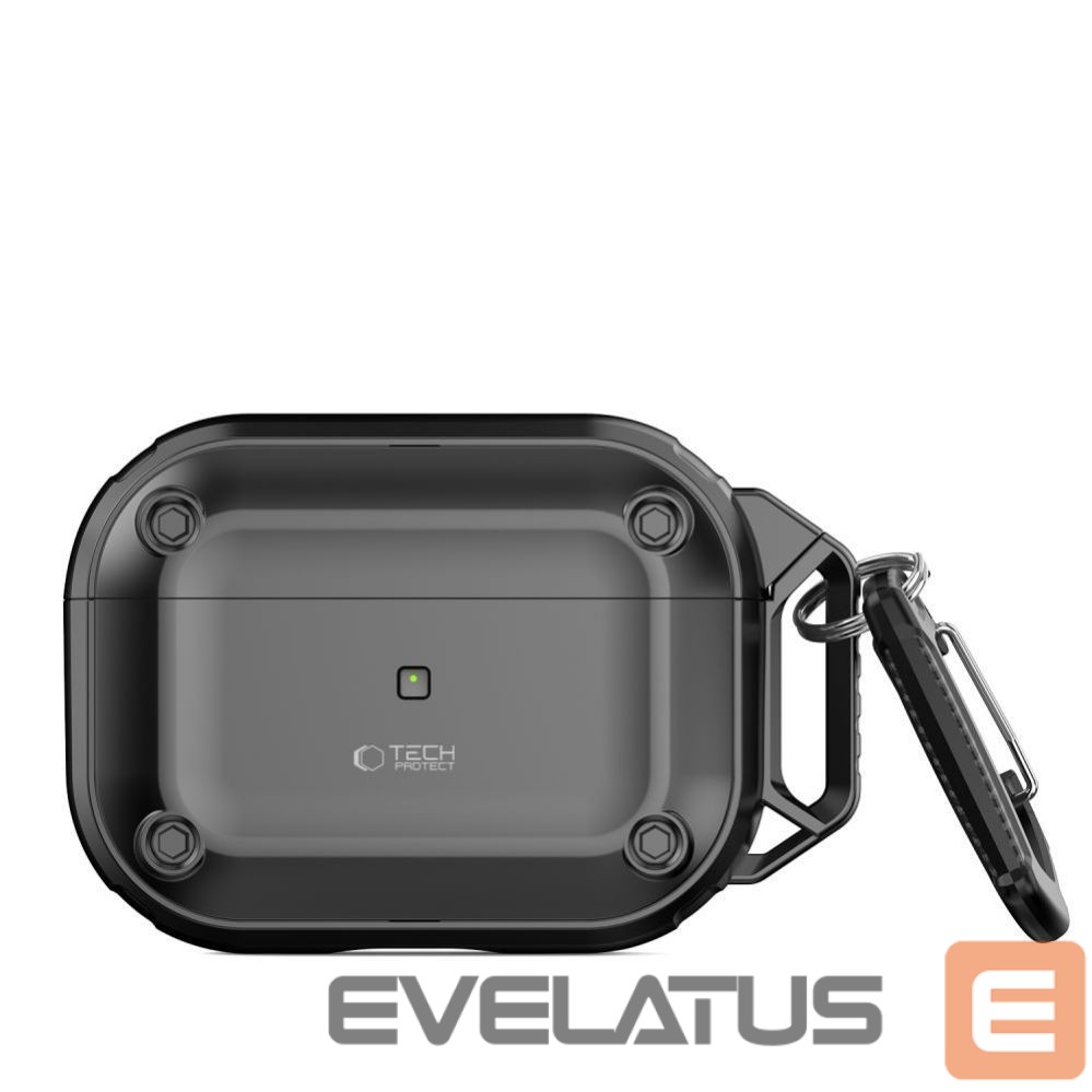 Kitas telefono priedas Tech-Protect Tech-Protect Rough Hook Case with Carabiner for Apple AirPods Pro 1 / 2 - Black