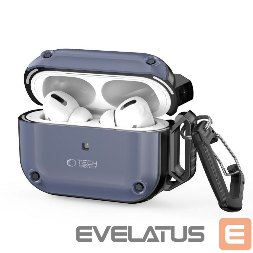 Kitas telefono priedas Tech-Protect Tech-Protect Rough Hook Case with Carabiner for Apple AirPods Pro 1 / 2 - Blue