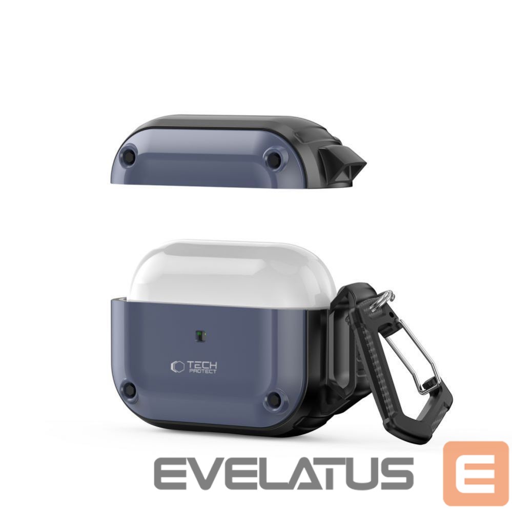 Kitas telefono priedas Tech-Protect Tech-Protect Rough Hook Case with Carabiner for Apple AirPods Pro 1 / 2 - Blue