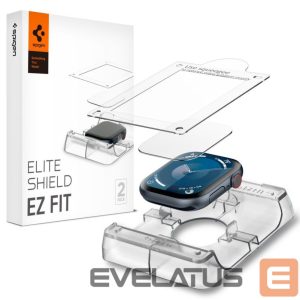 Kitas telefono priedas Spigen  Spigen Elite Shield ”EZ FIT” Hybrid Glass 2-PACK for Apple Watch 10 (46MM) - Clear 