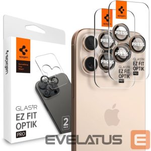 Kitas telefono priedas Spigen  Spigen Optik Pro GLAS.TR ”EZ FIT” Camera Protector 2-PACK for iPhone 16 Pro / Pro Max - Brown 