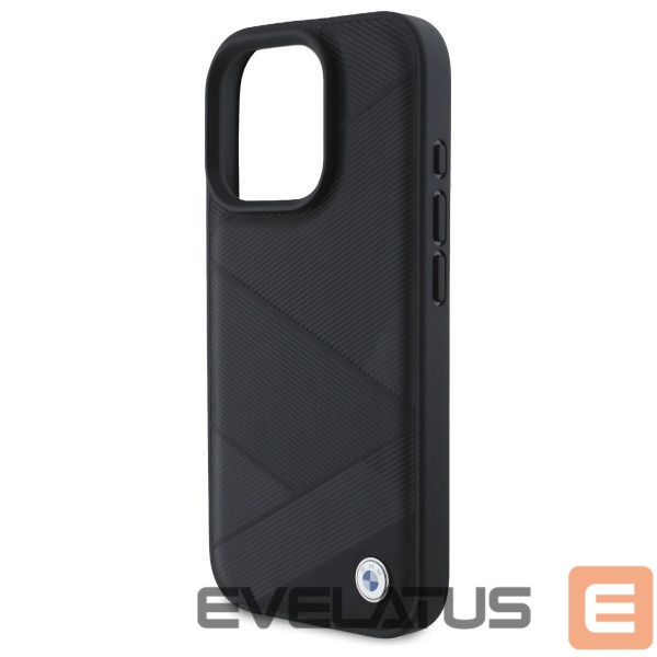 Kitas telefono priedas BMW BMW Sign Leather Crossing Lines Pattern iPhone 16 Pro Max Case - Black
