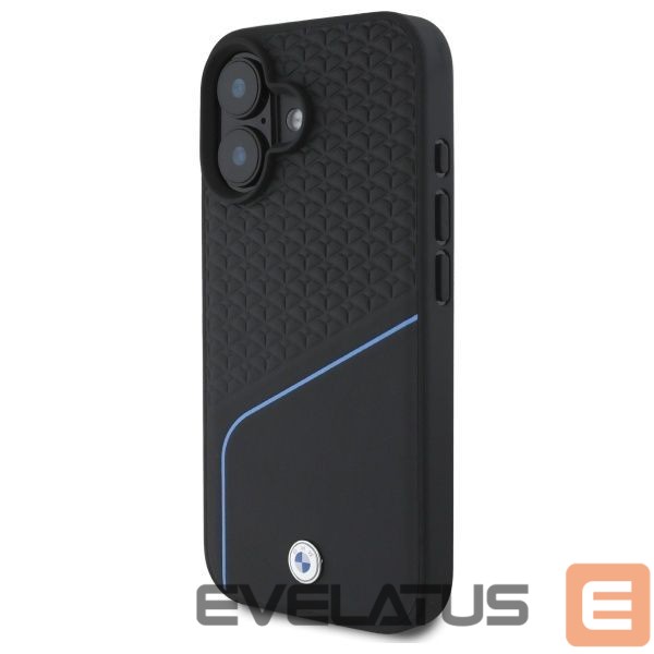 Kitas telefono priedas BMW BMW BMHMP16S23RDCLK iPhone 16 6.1" black/black hardcase Sign Leather Textured And Line MagSafe