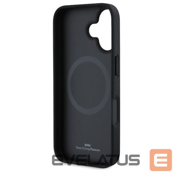 Kitas telefono priedas BMW BMW BMHMP16S23RDCLK iPhone 16 6.1" black/black hardcase Sign Leather Textured And Line MagSafe