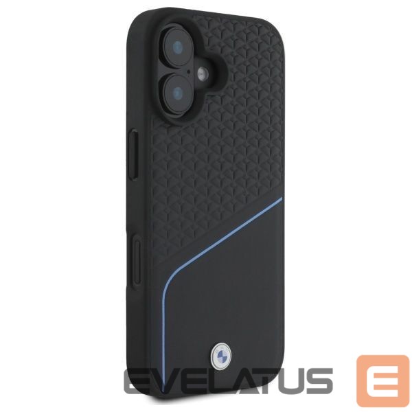 Kitas telefono priedas BMW BMW BMHMP16S23RDCLK iPhone 16 6.1" black/black hardcase Sign Leather Textured And Line MagSafe