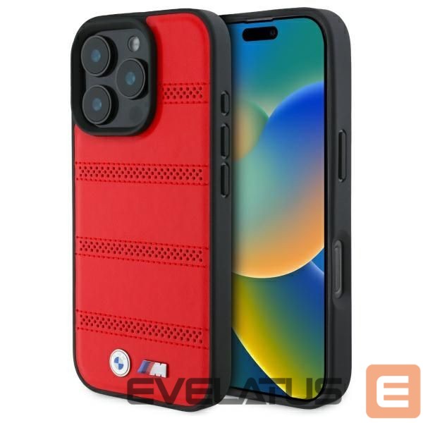 Kitas telefono priedas BMW BMW M Perforated And Stitched Line MagSafe case for iPhone 16 Pro Max - red