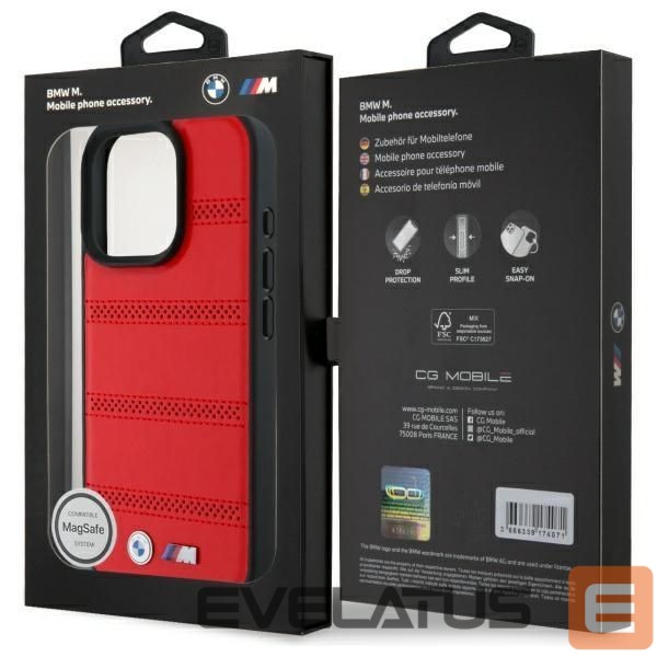 Kitas telefono priedas BMW BMW M Perforated And Stitched Line MagSafe case for iPhone 16 Pro Max - red