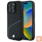 Kitas telefono priedas BMW  BMW Sign Leather Textured And Line MagSafe Case for iPhone 16 Pro Max - Black 