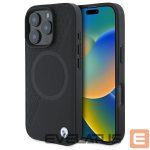 Kitas telefono priedas BMW  BMW Sign Leather Half Textured And Circle MagSafe case for iPhone 16 Pro Max - black 