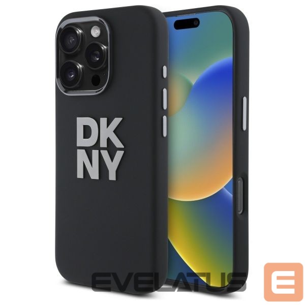Kitas telefono priedas DKNY DKNY Liquid Silicone Metal Logo iPhone 16 Pro Case - Black