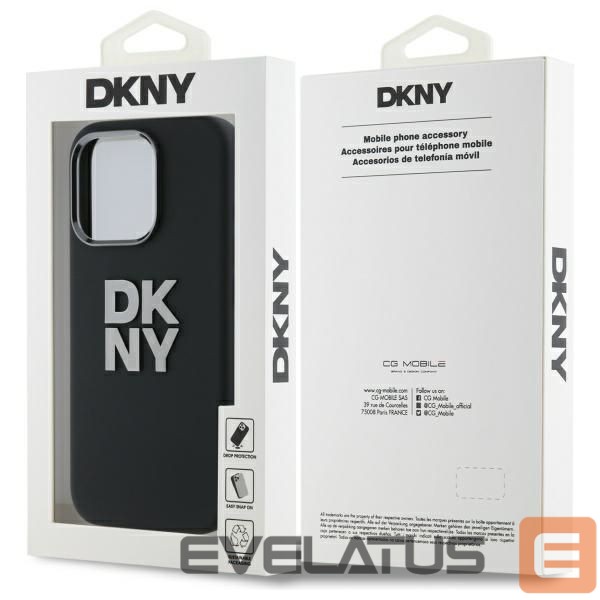 Kitas telefono priedas DKNY DKNY Liquid Silicone Metal Logo iPhone 16 Pro Case - Black