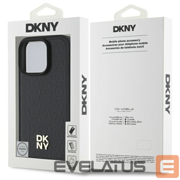 Kitas telefono priedas DKNY DKNY Repeat Pattern Stack Logo MagSafe iPhone 16 Pro Case - Black