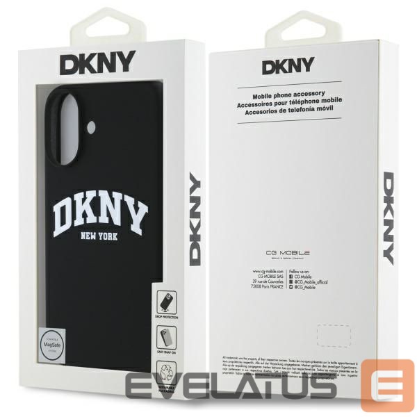 Kitas telefono priedas DKNY DKNY Silicone White Printed Logo MagSafe iPhone 16 Case - Black