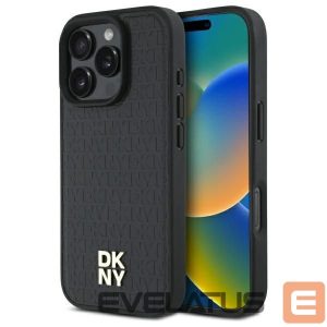 Kitas telefono priedas DKNY  DKNY DKHMP16XPSHRPSK iPhone 16 Pro Max 6.9" hardcase black/black Repeat Pattern Stack Logo MagSafe 