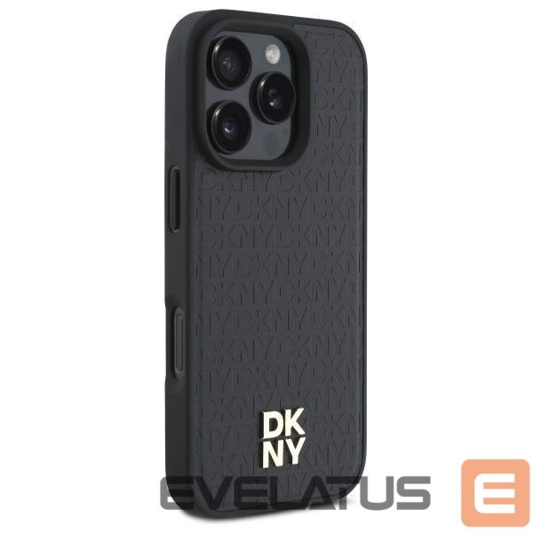 Kitas telefono priedas DKNY DKNY DKHMP16XPSHRPSK iPhone 16 Pro Max 6.9" hardcase black/black Repeat Pattern Stack Logo MagSafe