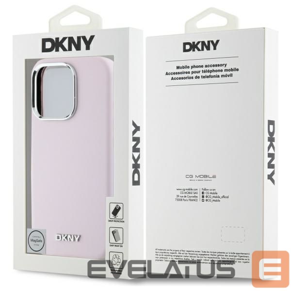Kitas telefono priedas DKNY DKNY Liquid Silicone Small Metal Logo MagSafe iPhone 16 Pro Max Case - Pink