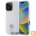 Kitas telefono priedas Guess  Guess Silicone Logo Strass 4G Case for iPhone 16 Pro - White 