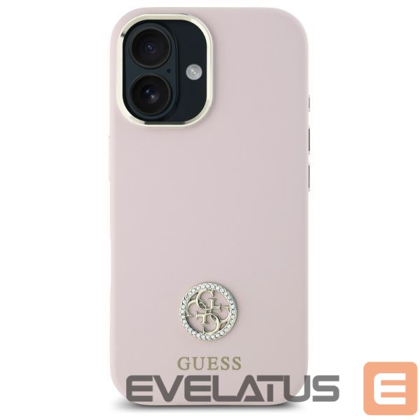 Kitas telefono priedas Guess Guess Silicone Logo Strass 4G case for iPhone 16 - light pink