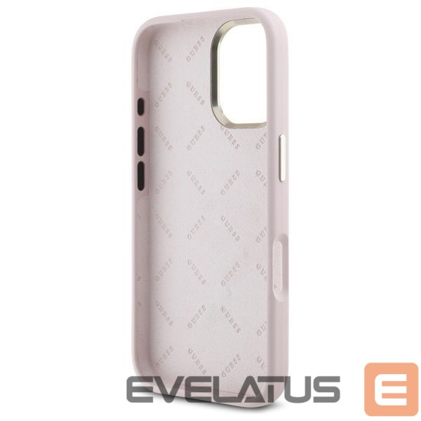 Kitas telefono priedas Guess Guess Silicone Logo Strass 4G case for iPhone 16 - light pink